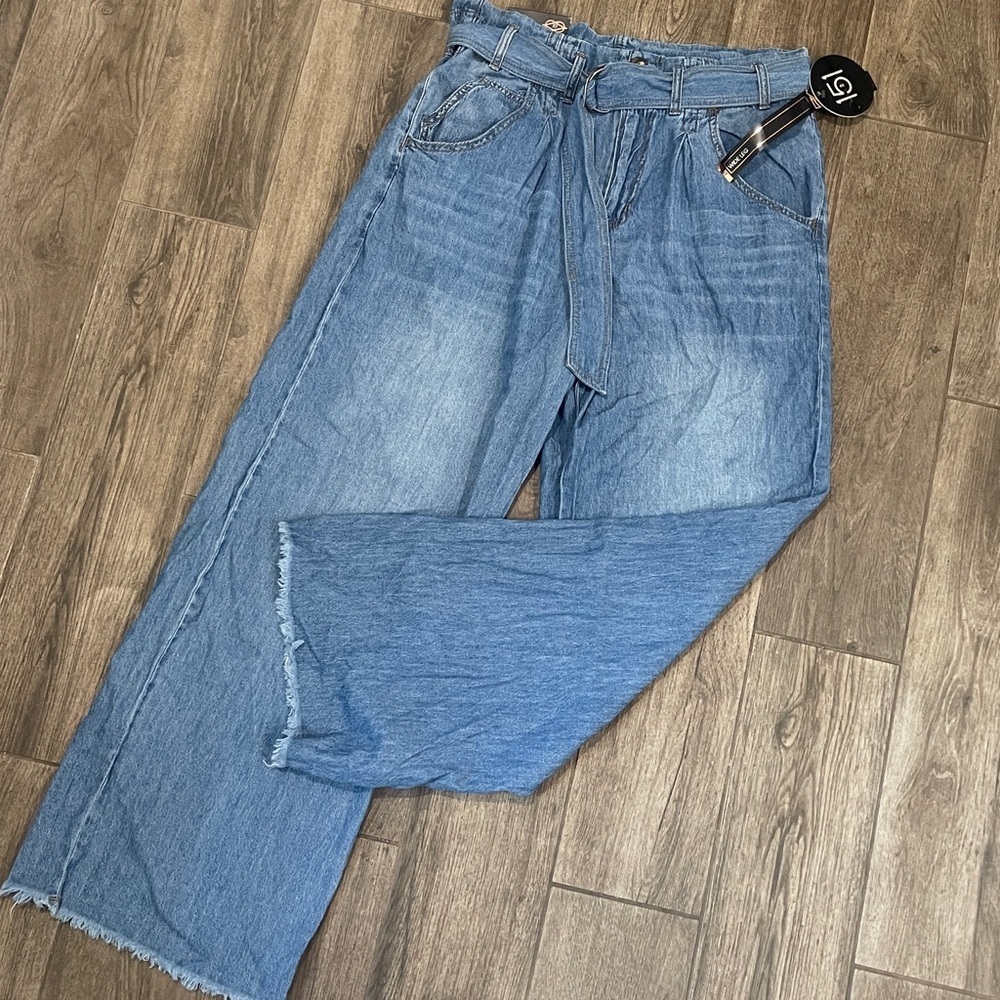 Blue Wide Leg Jeans - Picture 3 of 6